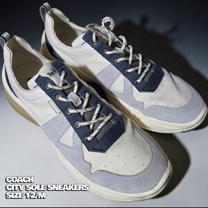 Coach Men's City Sole Sneakers - Cream and Navy